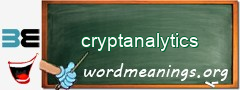 WordMeaning blackboard for cryptanalytics